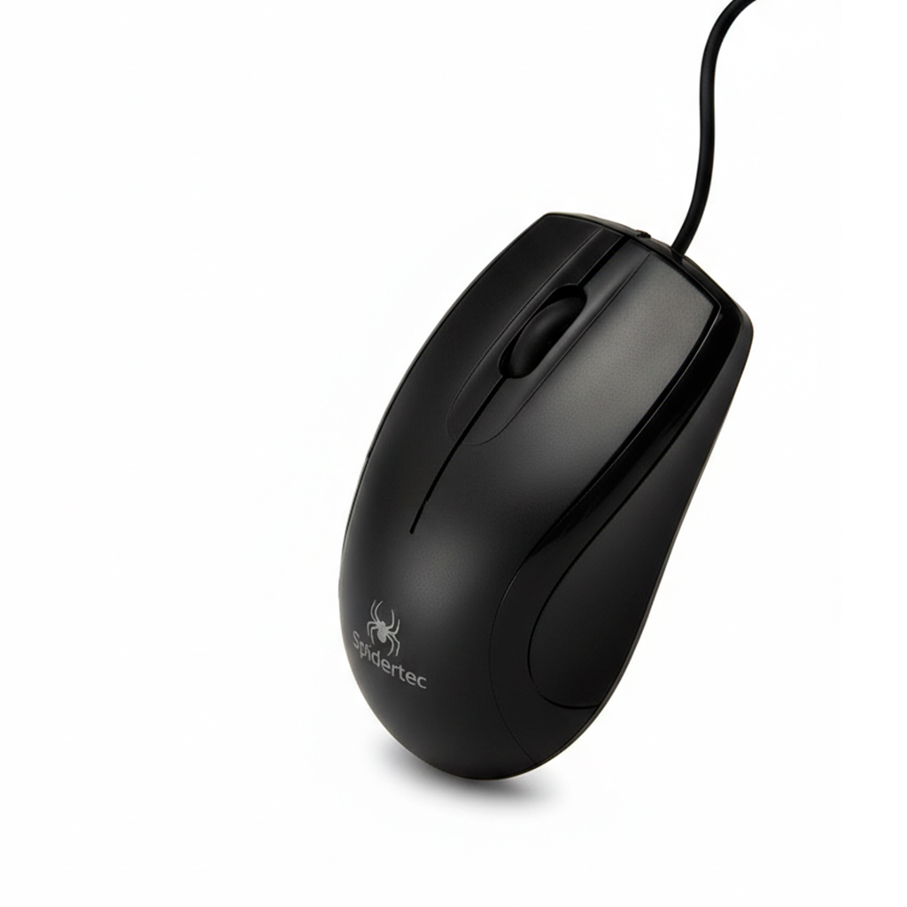 MOUSE SPIDERTEC LK-201 3 BOTONES LED OPTICO USB NEGRO